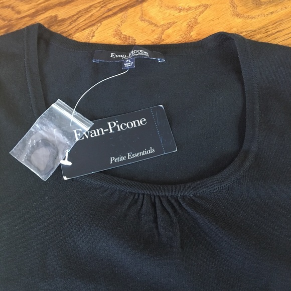 🎁2/$12 NWT PL EVAN PICONE BLACK SHORT SLEEVED SCOOP NECK - Picture 9 of 9